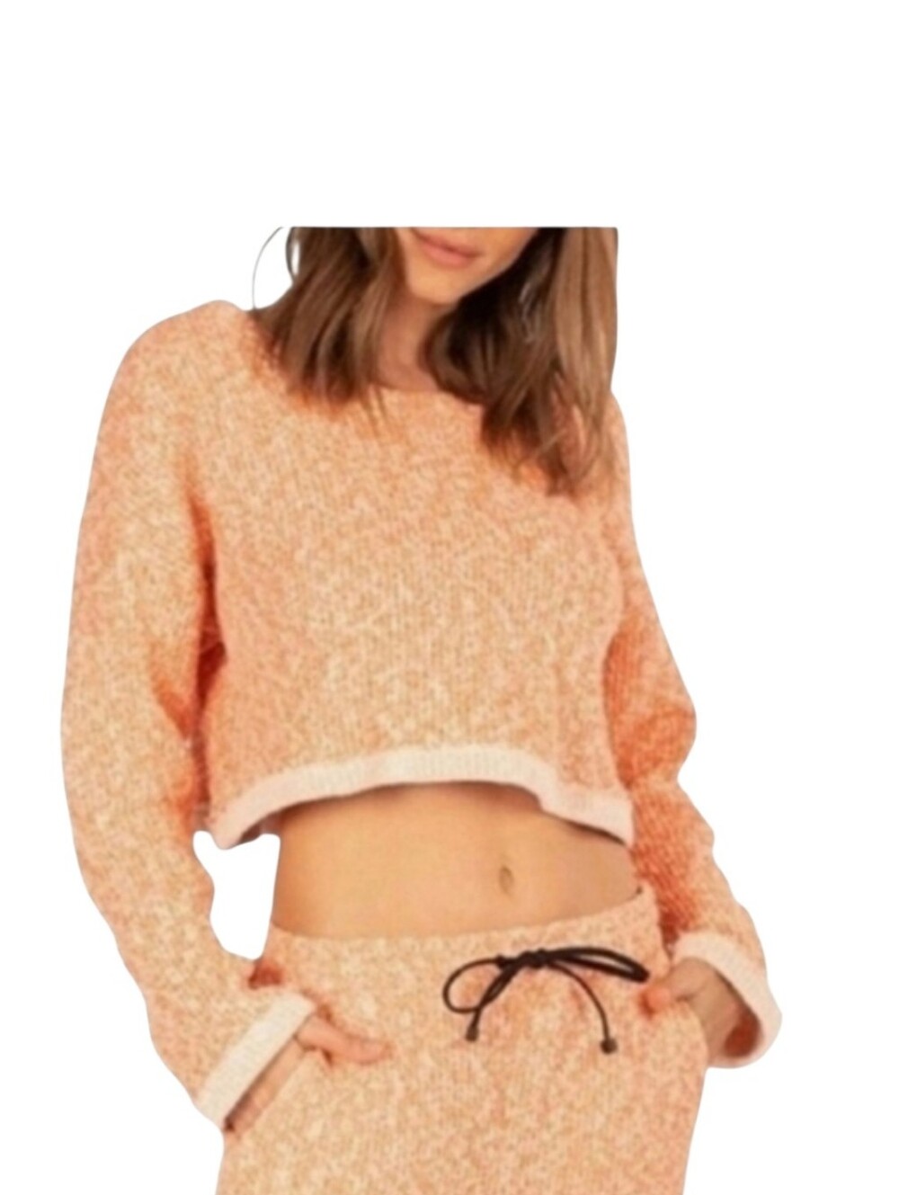 Koral Valor Marled Cropped Oversized Knit Sweater